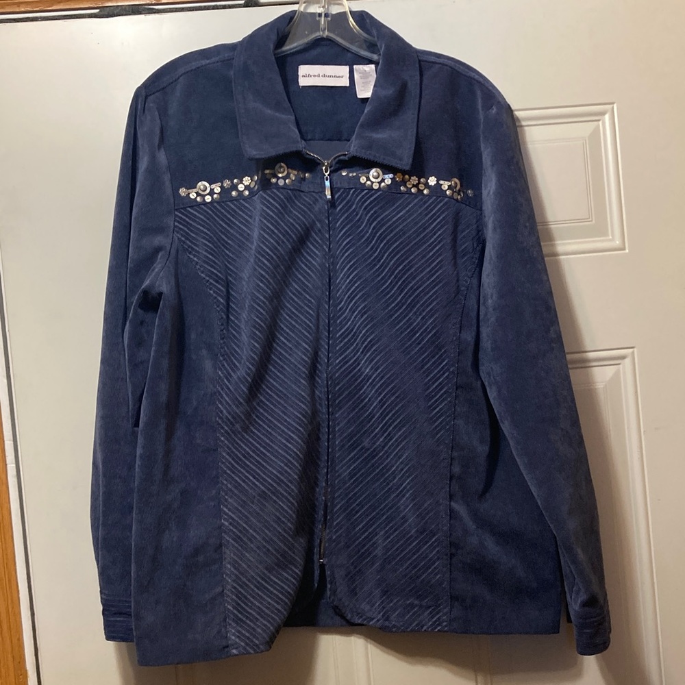 Alfred Dunner Navy Embellished‎ Blazer 18